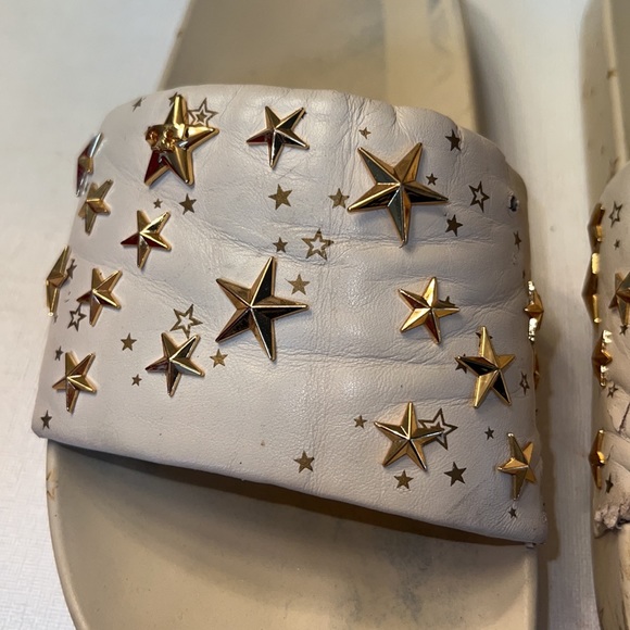 Tory Burch NIB Nappa Leather Gold Star Slides Embellished Sandals - Picture 3 of 10